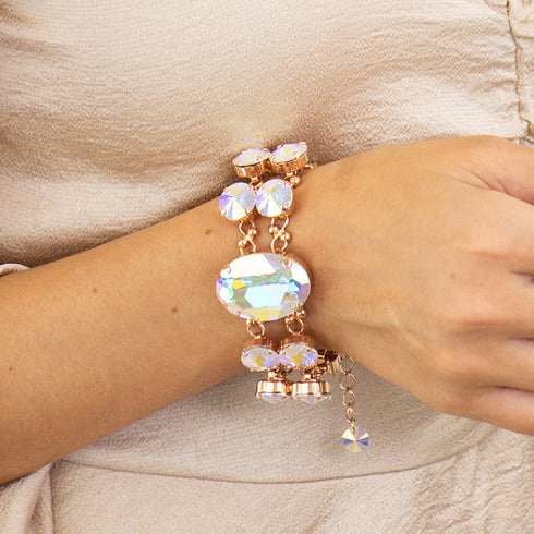 Браслет "Akrus (Aurora Borealis)" с кристаллами Swarovski™